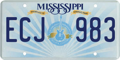 MS license plate ECJ983