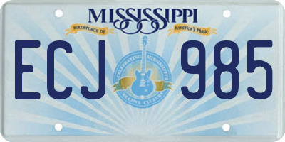 MS license plate ECJ985