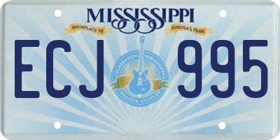 MS license plate ECJ995
