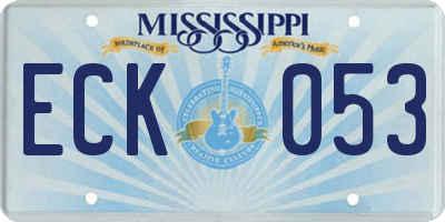 MS license plate ECK053