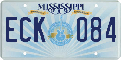 MS license plate ECK084