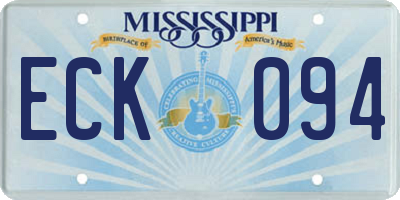 MS license plate ECK094