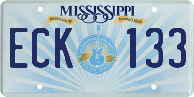 MS license plate ECK133