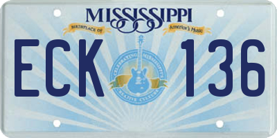 MS license plate ECK136