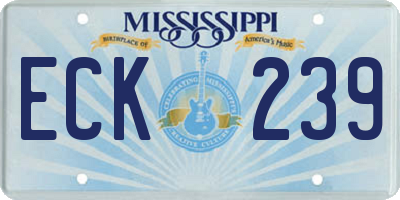 MS license plate ECK239