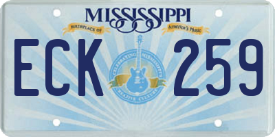 MS license plate ECK259