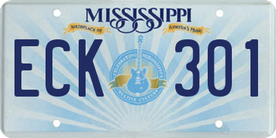 MS license plate ECK301
