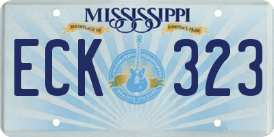 MS license plate ECK323