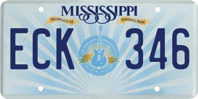 MS license plate ECK346
