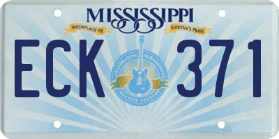 MS license plate ECK371