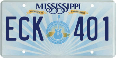 MS license plate ECK401