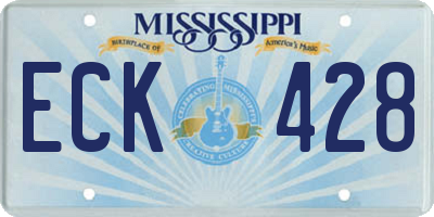 MS license plate ECK428