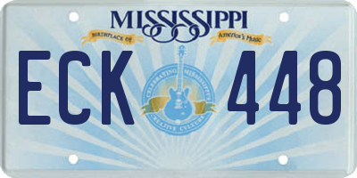 MS license plate ECK448