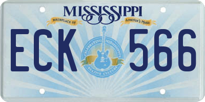 MS license plate ECK566