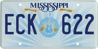 MS license plate ECK622