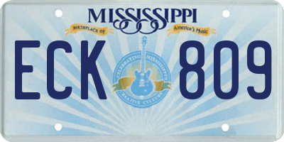 MS license plate ECK809