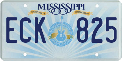 MS license plate ECK825