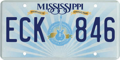 MS license plate ECK846