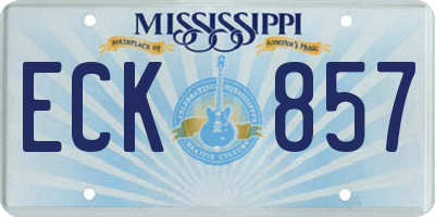 MS license plate ECK857