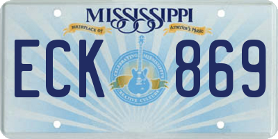 MS license plate ECK869