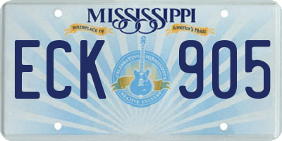 MS license plate ECK905