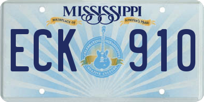 MS license plate ECK910