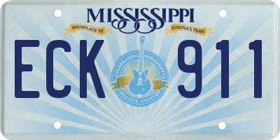 MS license plate ECK911