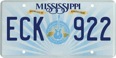 MS license plate ECK922