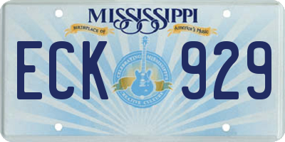 MS license plate ECK929