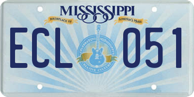 MS license plate ECL051