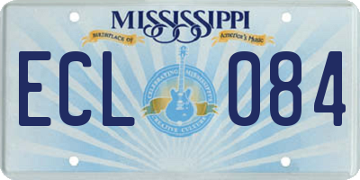MS license plate ECL084