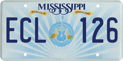 MS license plate ECL126
