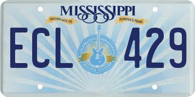 MS license plate ECL429