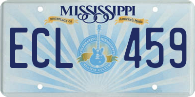 MS license plate ECL459