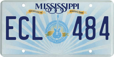 MS license plate ECL484