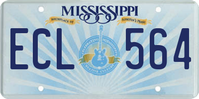 MS license plate ECL564