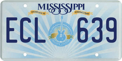 MS license plate ECL639