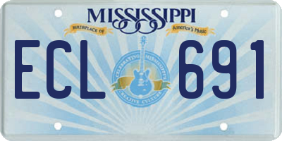 MS license plate ECL691