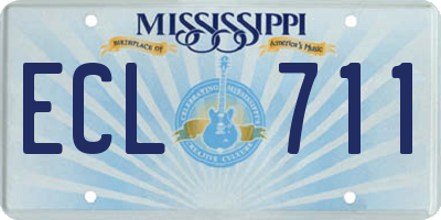 MS license plate ECL711