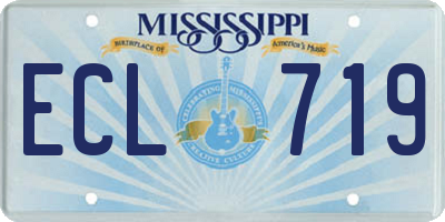 MS license plate ECL719