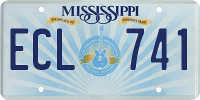 MS license plate ECL741