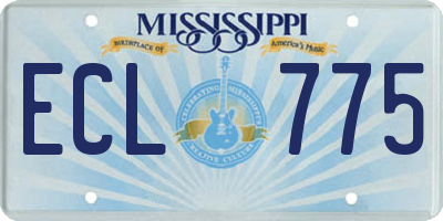 MS license plate ECL775