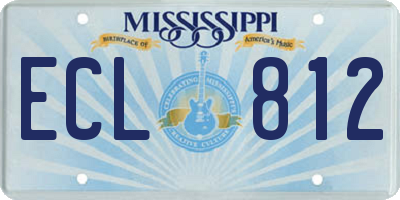 MS license plate ECL812