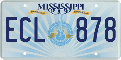 MS license plate ECL878