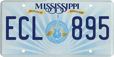 MS license plate ECL895