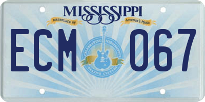 MS license plate ECM067