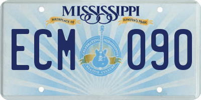 MS license plate ECM090