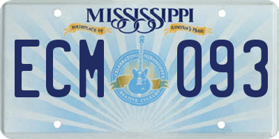 MS license plate ECM093