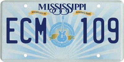 MS license plate ECM109