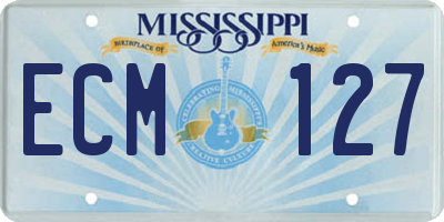 MS license plate ECM127
